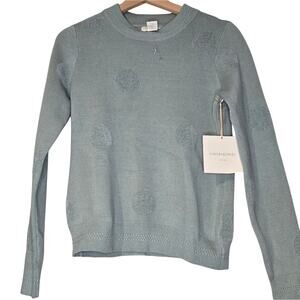 NWT Cynthia Rowley Small Gray/Teal Textured Polka Dot Sweater [0006]